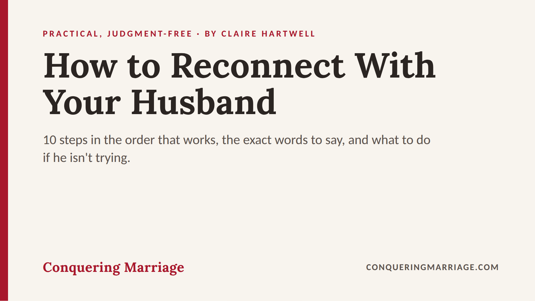 How to Reconnect With Your Husband When You Feel Like Strangers